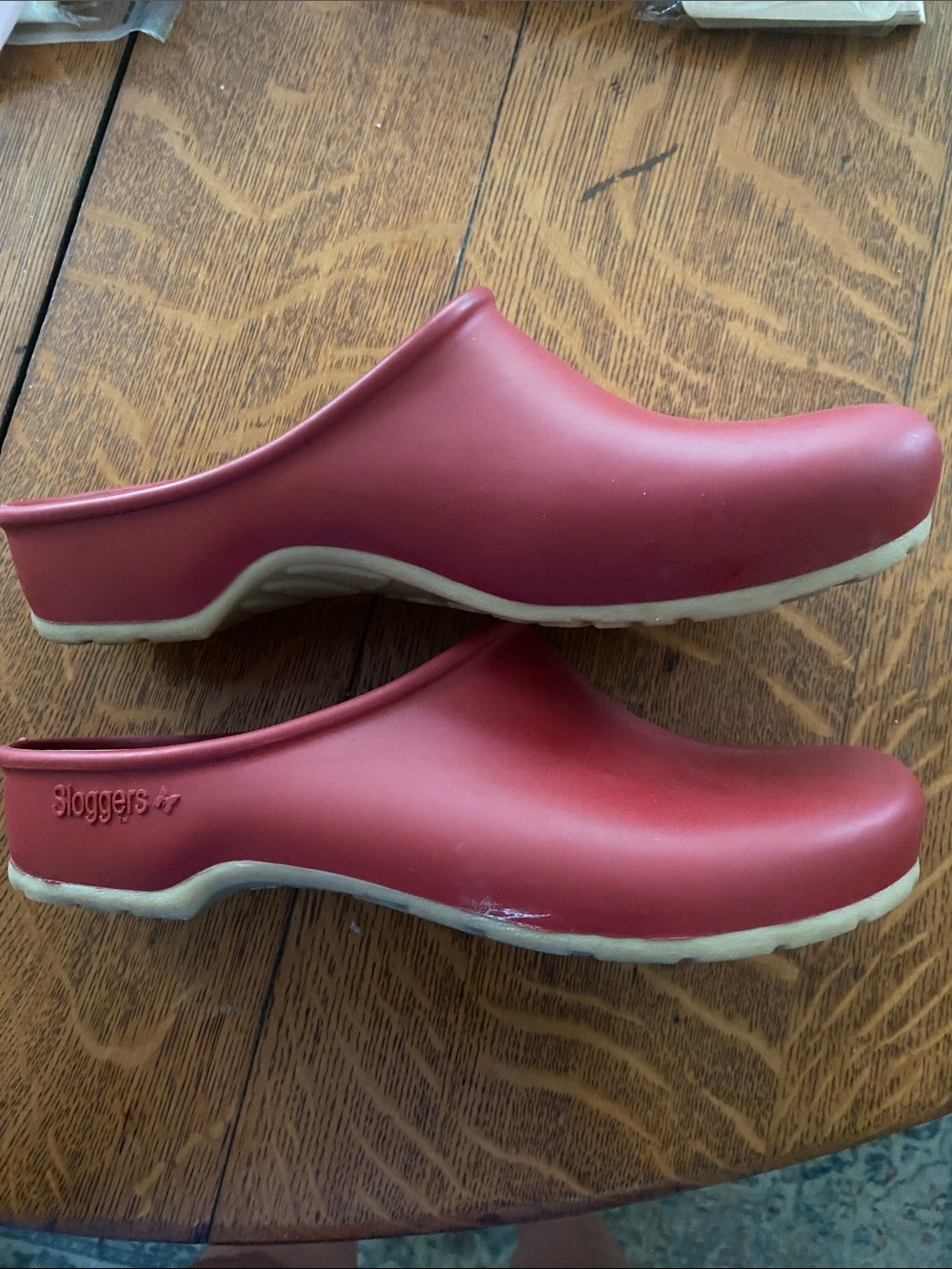 Sloggers Red Matte Slip-On Clog with Light Sole - Picture 2 of 5